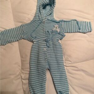 New Born Blue Striped Kids One Piece